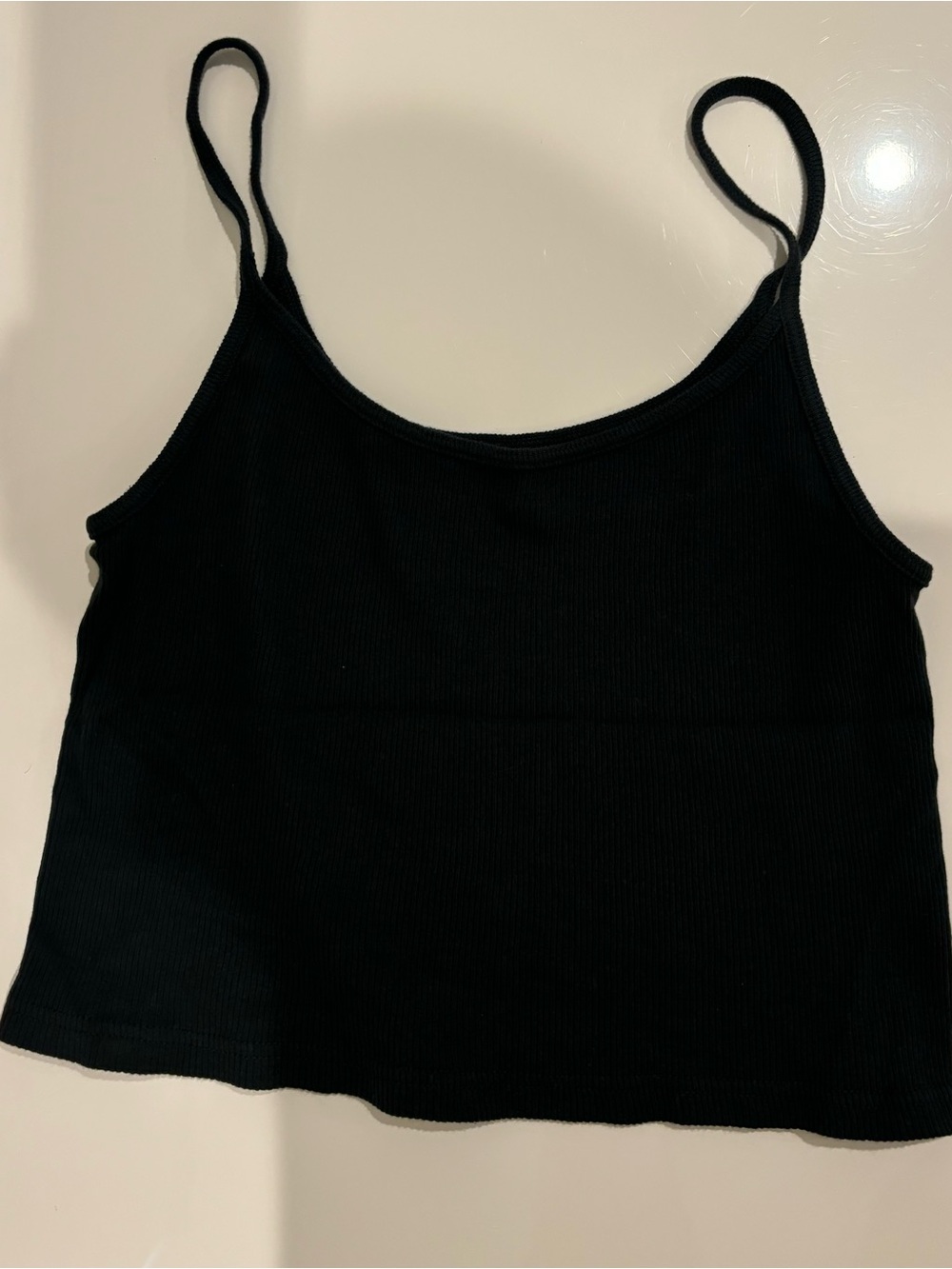 Brandy Melville Black Ribbed Cami Tank Top